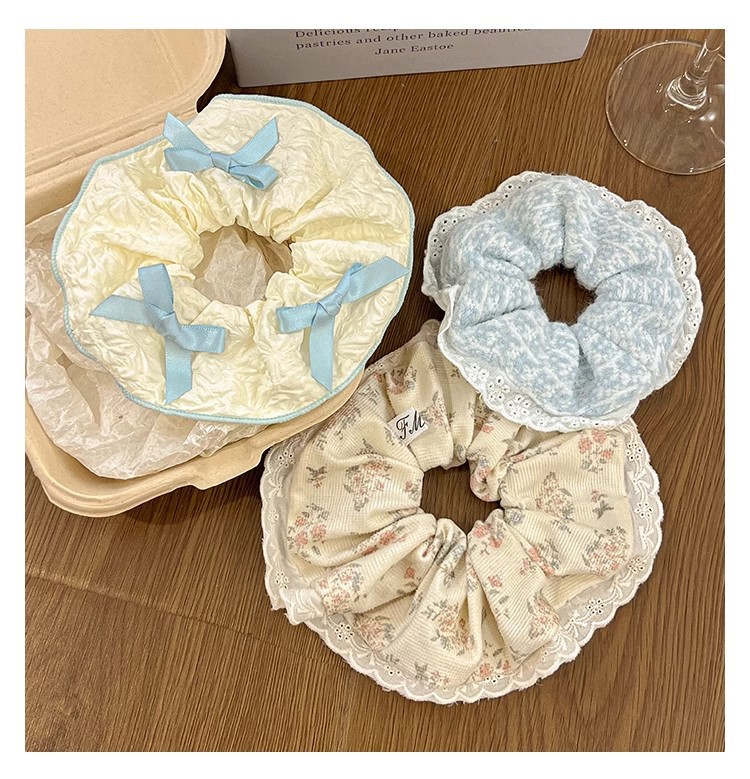 小清新大肠发圈女扎丸子头发绳温柔百搭头绳甜美可爱不伤发头饰夏详情9