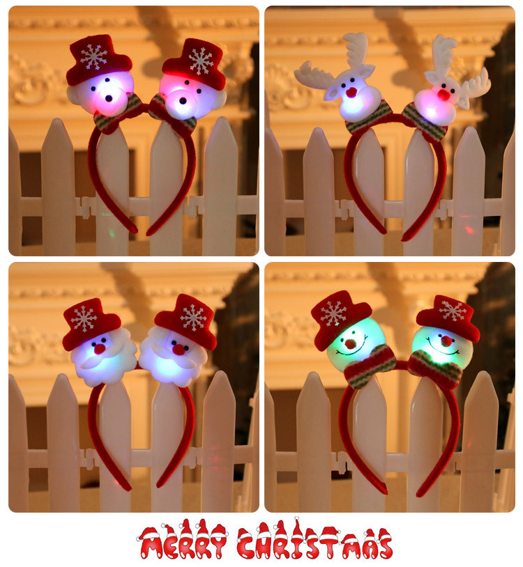 圣诞节发箍头扣举小手圣诞带灯单头箍头饰圣诞装饰品圣诞礼物详情6