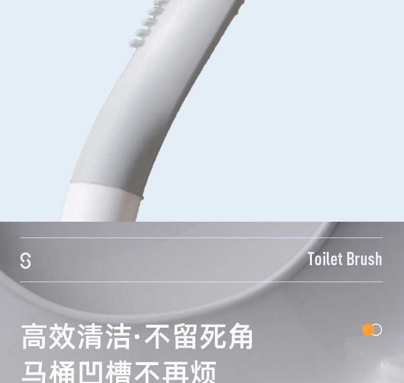 Golf silicone toilet brush, a household toilet cleaning wonder without blind spots, wall-mounted bathroom cleaning brush pic 9