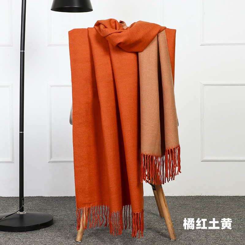 Double-sided scarf for women in autumn and winter 2023, thickened and warm shawl, cashmere scarf for men in winter, wool scarf pic 25