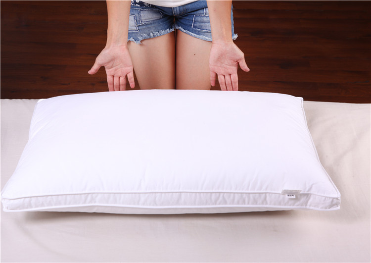 Wholesale five-star hotel pillow cores made of all-cotton feather velvet, adult single-person student neck protection pillows pic 20