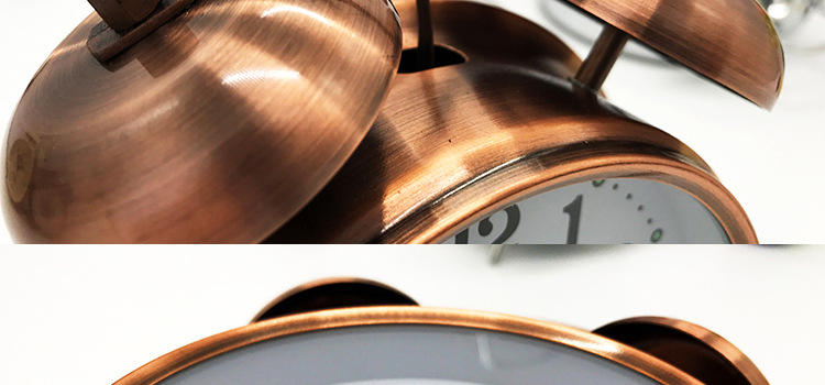 优品 创意金属质感静音夜光闹钟 经典双铃打铃钟详情20