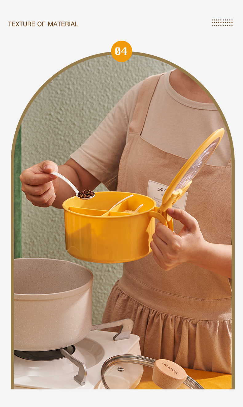 New household lollipop seasoning box, kitchen creative covered seasoning storage box, divided into style flavor jars and seasoning jars pic 7