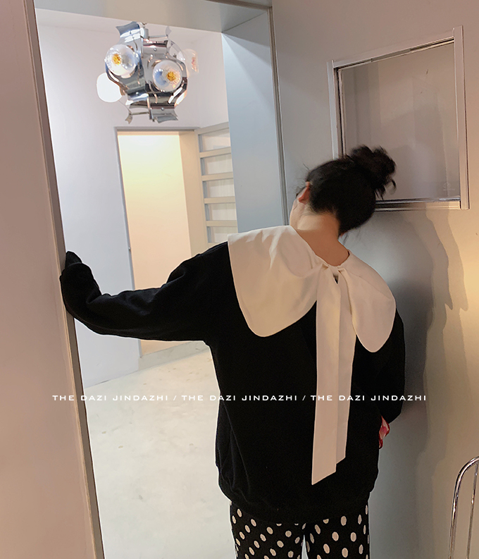 大支娃娃领卫衣女设计感小众新款潮ins原创上衣详情13