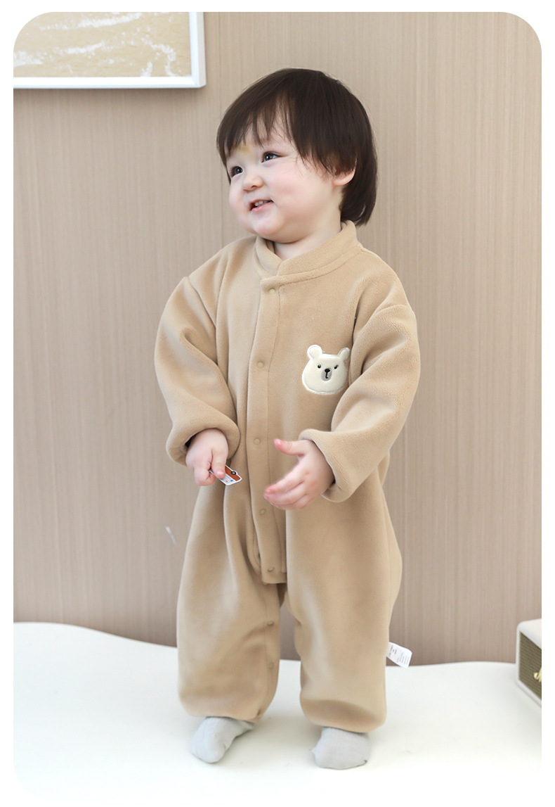 婴儿春秋衣服奥粒绒连体衣新生儿男女哈衣宝宝婴幼儿睡衣长袖爬服详情21