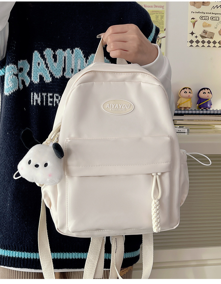 书包男高中生日系简约大容量新款双肩包女初中大学生百搭电脑背包详情12