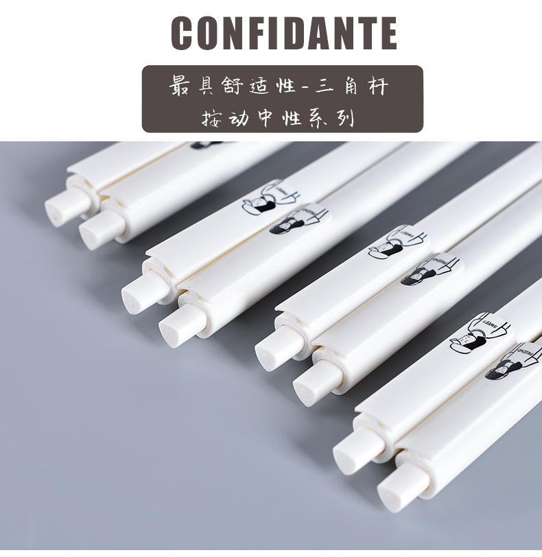Zhongfan ZF1810 triangular rod signature Pen, plastic creative stationery, quick-drying gel pen wholesale pic 7