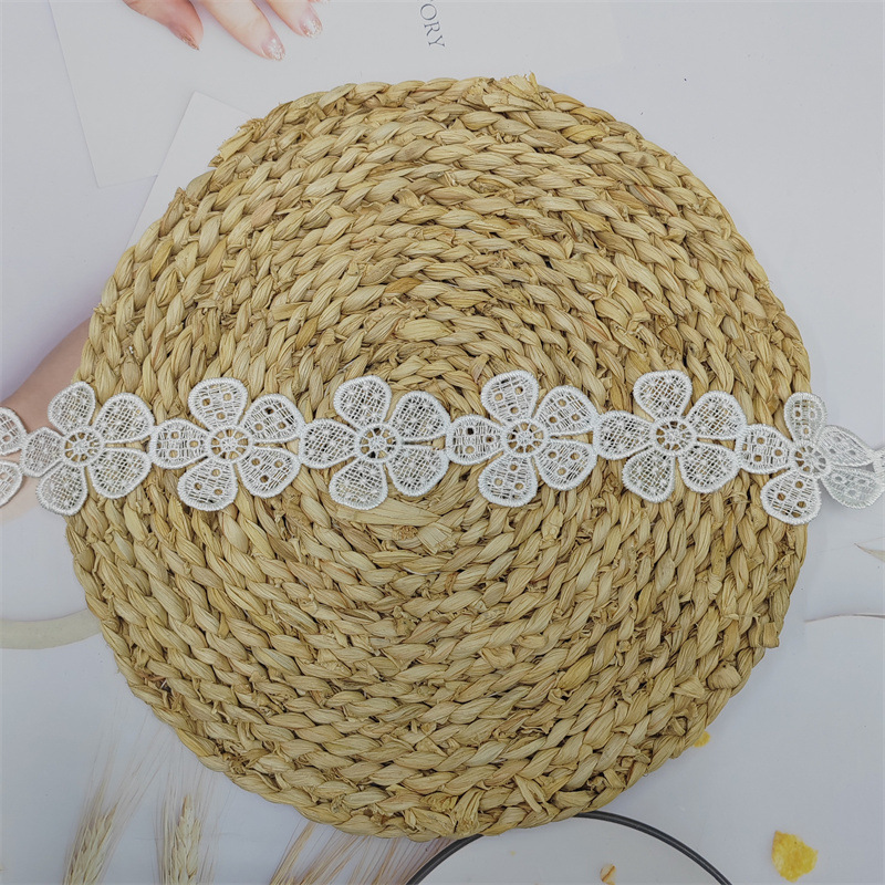 Factory direct sales of lace, water-soluble barcode, polyester milk silk, flower DIY webbing, clothing accessories and embroidery pic 13
