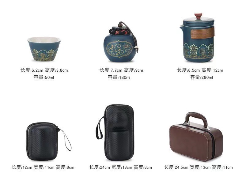 Portable outdoor camping travel tea set, ceramic quick customer cup, business souvenir gift wholesale available with logo pic 1