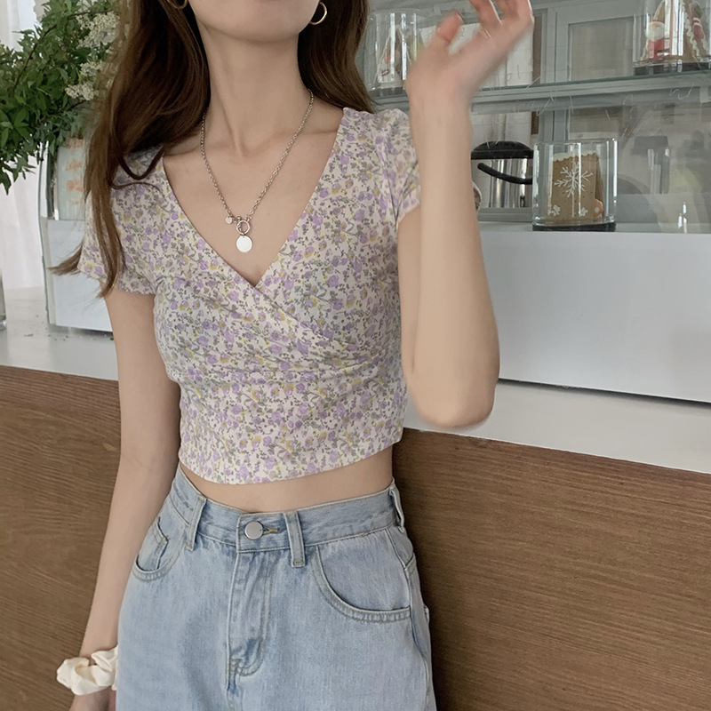 欧美跨境外贸批发纯欲复古印花v领吊带连衣裙女夏碎花吊带裙女装详情35