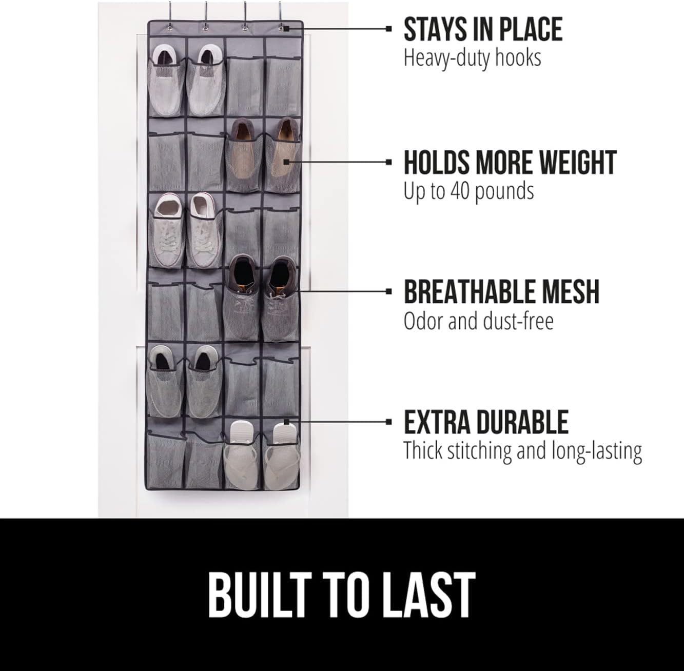 跨境热卖24格门后挂袋储物袋收纳袋鞋子收纳袋多层网格收纳挂袋详情10