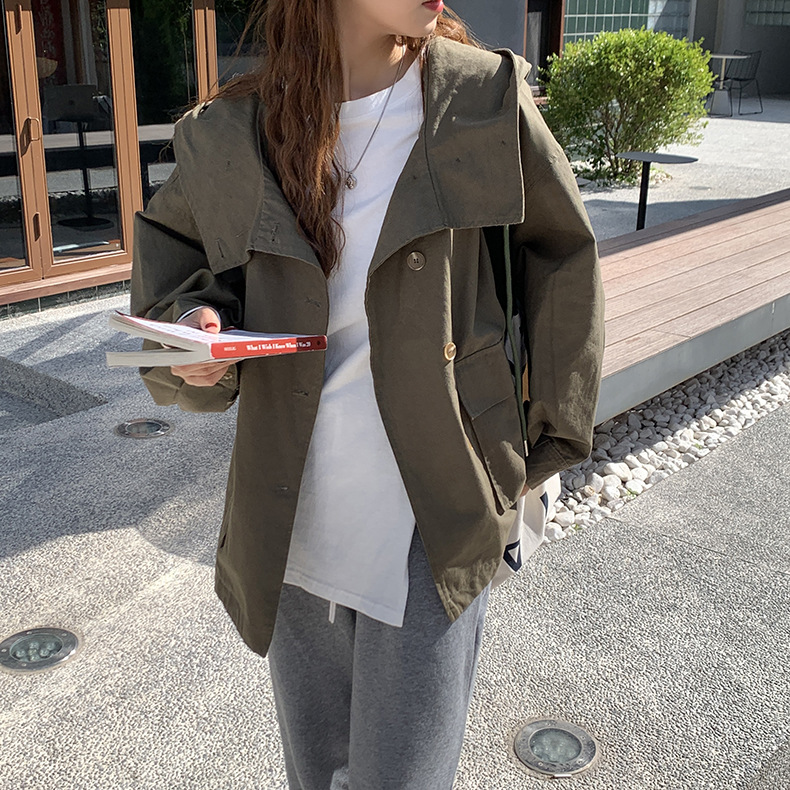 黄峥简约贴标开叉长袖T恤女2022春韩版宽松休闲设计感上衣T85396详情33