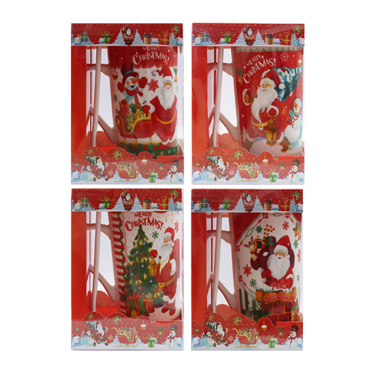 Christmas cup ceramic export English new style mug, water cup, coffee cup gift packaging with handle and spoon pic 7