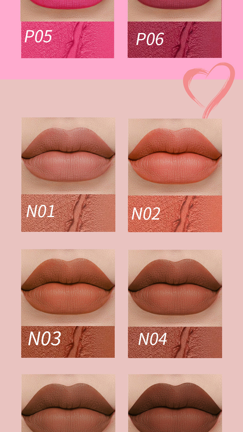 跨境彩妆 MAXFINE18色口红套装批发雾面哑光不粘杯不掉色lipstick专供外贸详情8