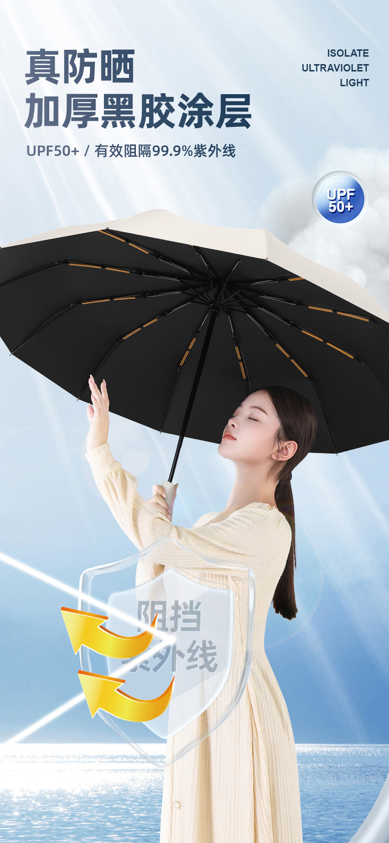 全自动雨伞折叠24骨双人伞超大遮阳防紫外线太阳伞大量批发广告伞详情11