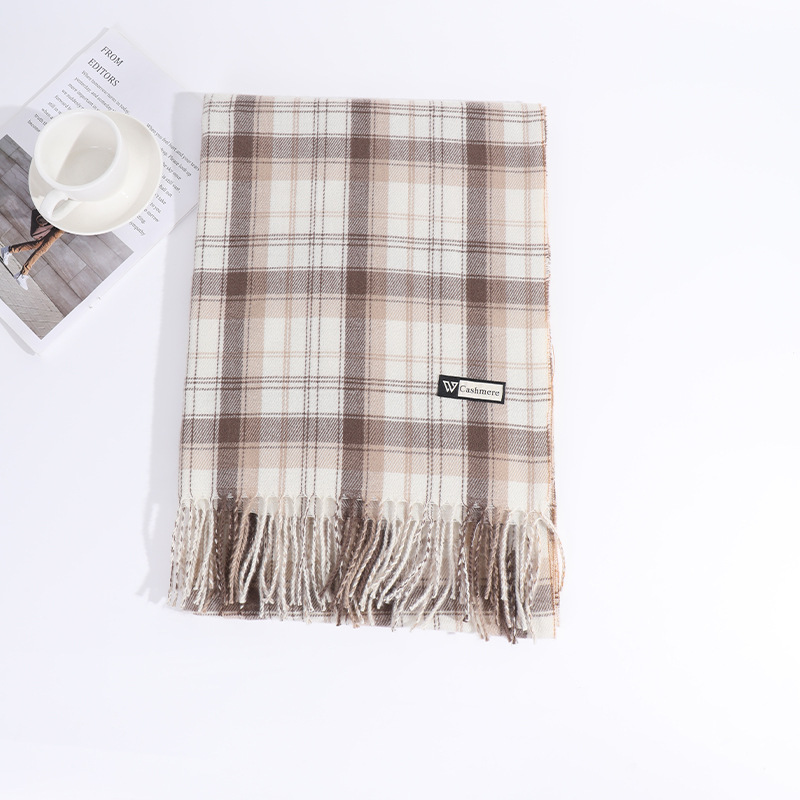 格子围巾女2023冬季新款百搭保暖刺毛仿羊绒流苏披肩围脖外贸批发详情21