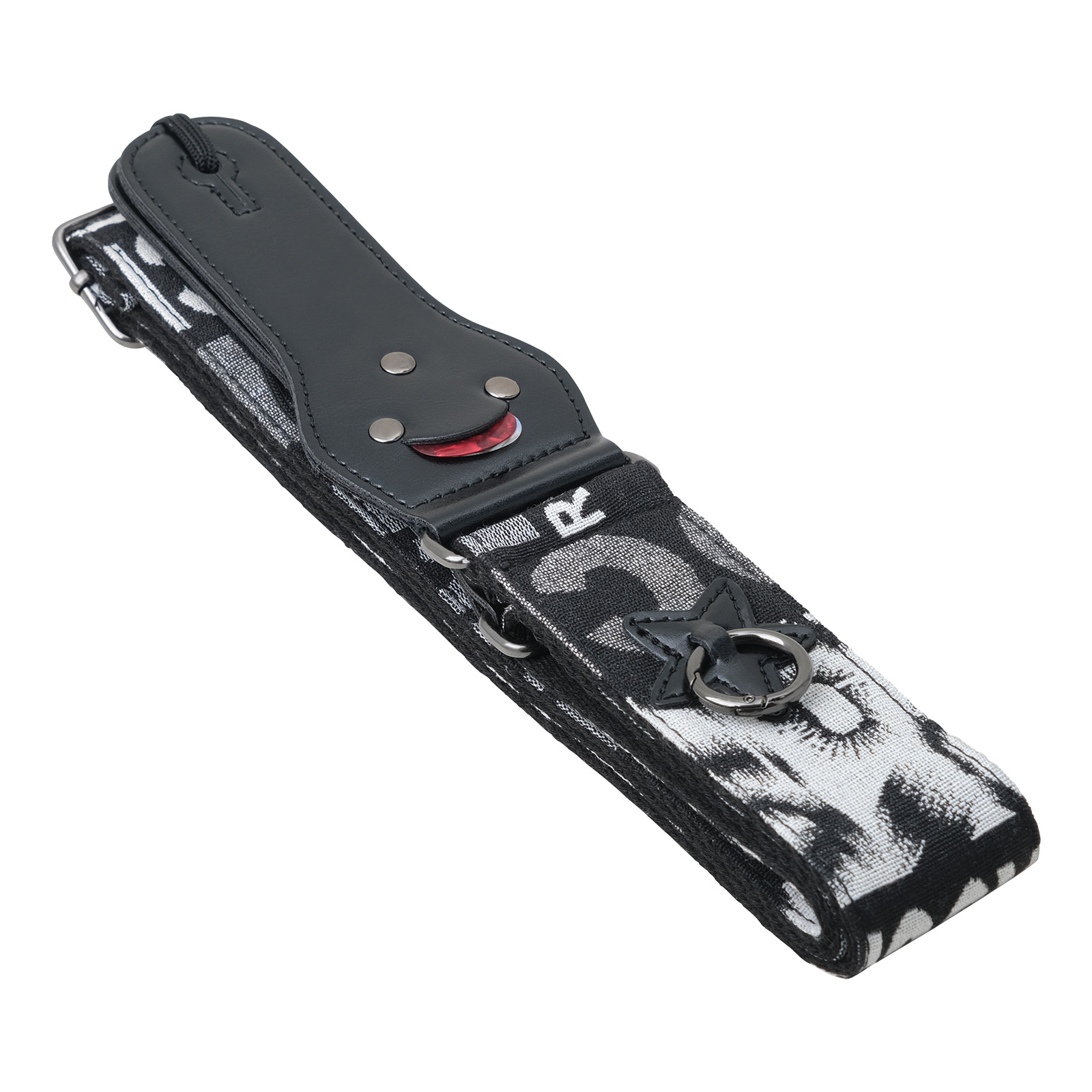 批发吉他背带可插拨片贝司肩带涤纶斜跨加宽印花带卡扣男女生背带详情7