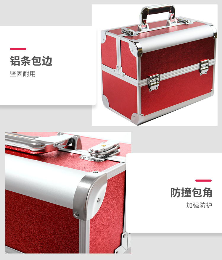 Professional makeup artist, multi-layer aluminum alloy tattoo and nail art box, makeup box, portable hand-held makeup box, toolbox customization pic 11