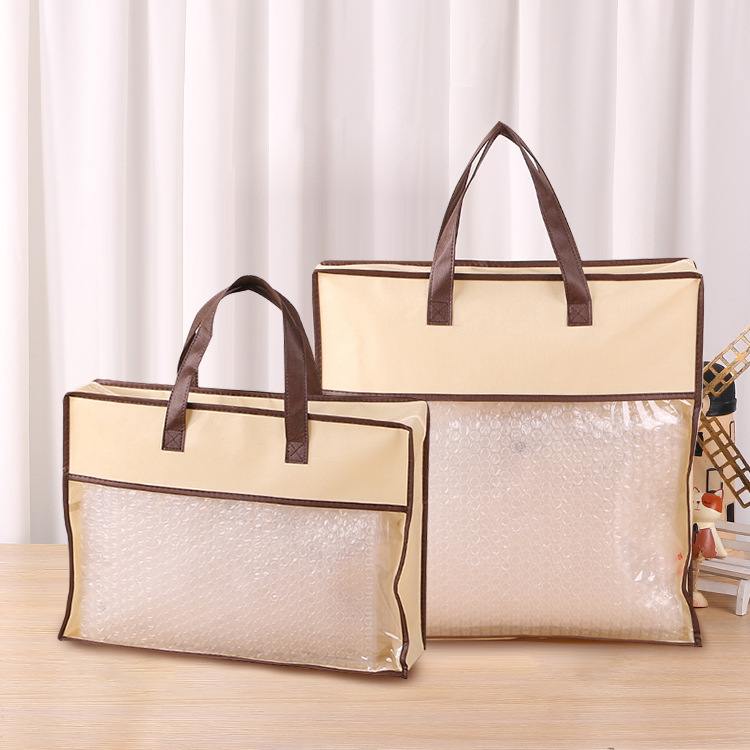 Non-woven fabric home textile zipper bags, transparent PVC non-woven fabric bags wholesale, quilt packaging bags customized - printing factory pic 9
