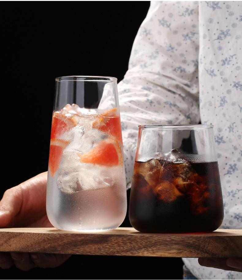 高硼硅玻璃水滴果茶杯甜品杯透明玻璃杯冷饮咖啡水杯早餐杯可高温详情12