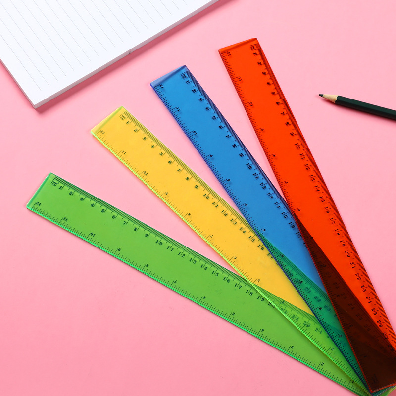 Cross-border wholesale plastic flexible rulers, transparent and flexible straight rulers, student examination and homework measuring tools, learning supplies pic 2