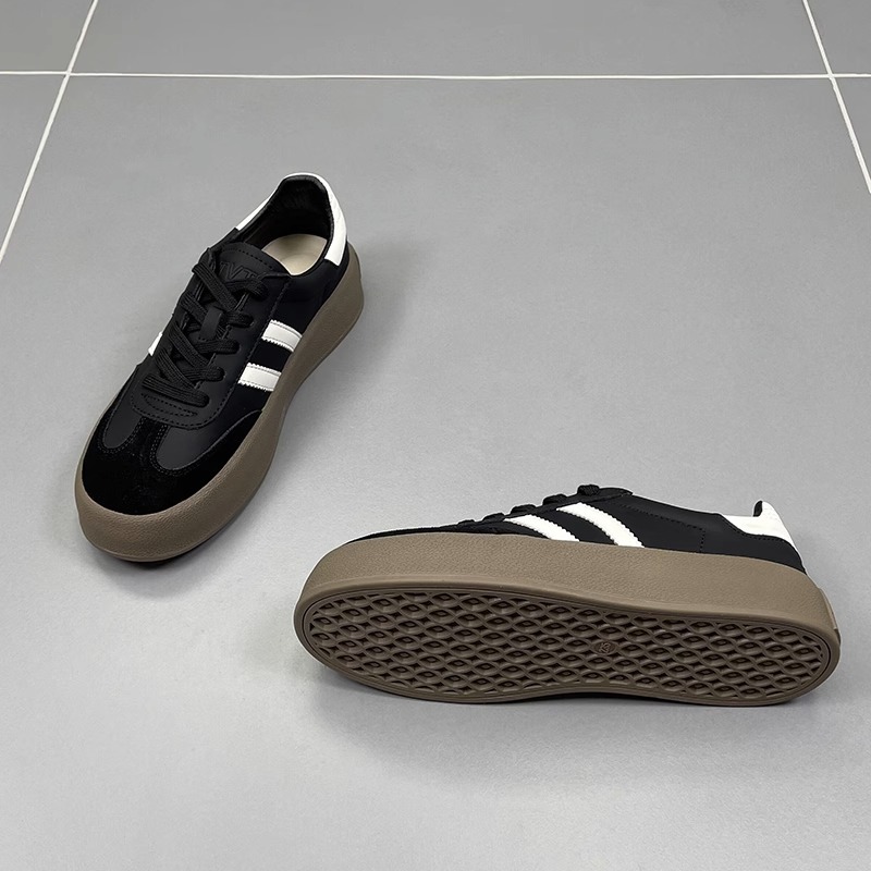 真皮德训鞋女鞋子2025春季新款厚底小白鞋复古阿甘鞋休闲运动板鞋详情7