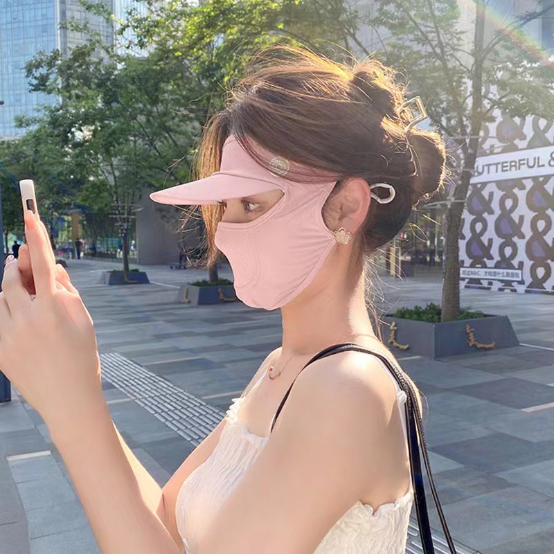 遮全脸防晒面罩夏季百搭新款简约大帽檐防紫外线薄冰丝口罩脸基尼详情18