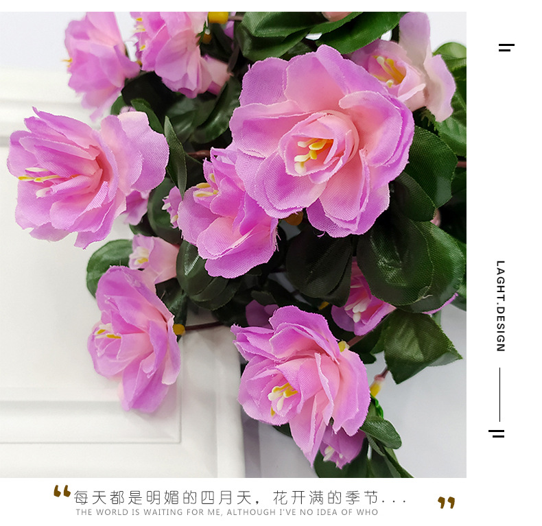 Artificial rhododendron flower bouquets, single dining table, Nordic decoration, green plants, living room placement, large-scale engineering decoration pic 9