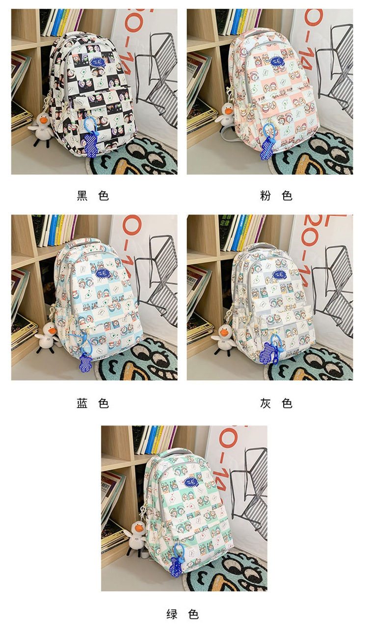 简约校园休闲背包2023韩版大容量休闲双肩包日系个性涂鸦学生书包详情4
