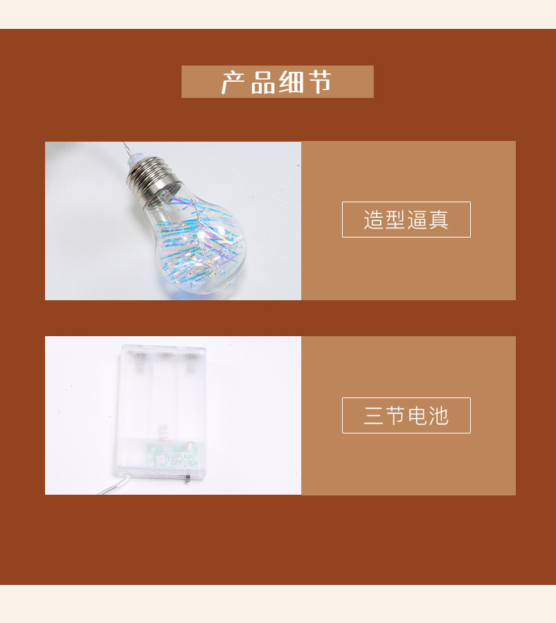 跨境新款LED灯泡灯串圣诞节 北欧家居装饰灯彩灯串灯挂件拍照道具详情16