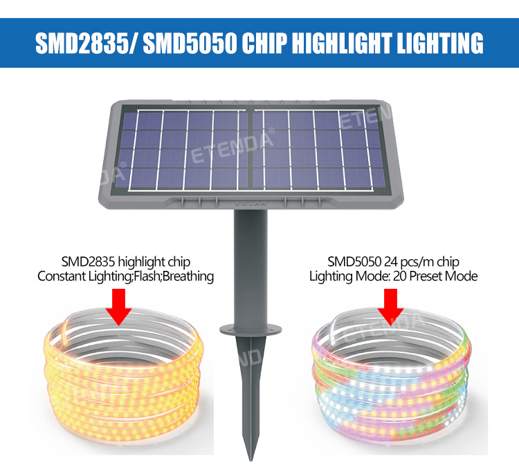 Wholesale solar led light strips, Christmas light decoration, flicker-free low-voltage intelligent light strips pic 4