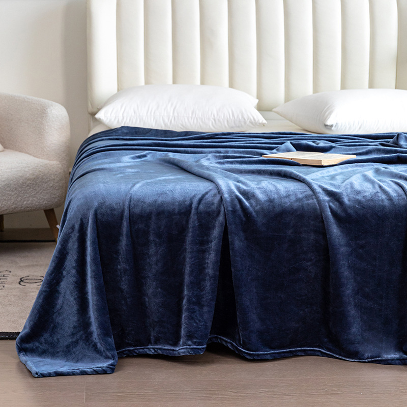 430-gram solid-color flannel coral velvet blanket, plain sofa cover blanket, air-conditioned nap blanket pic 12