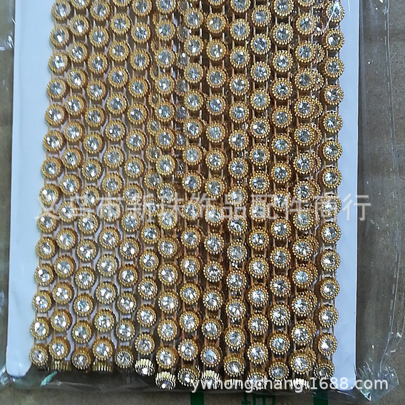 Factory direct sales of golden DIY clothing, shoes, hats, decorative chains, wire drills, strip drills, single-row wire drills, UV electroplated wire drills pic 6