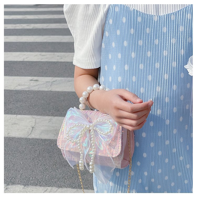 可爱女童斜挎包小香风时尚儿童手提斜背包包公主淑女珍珠包单肩包详情64