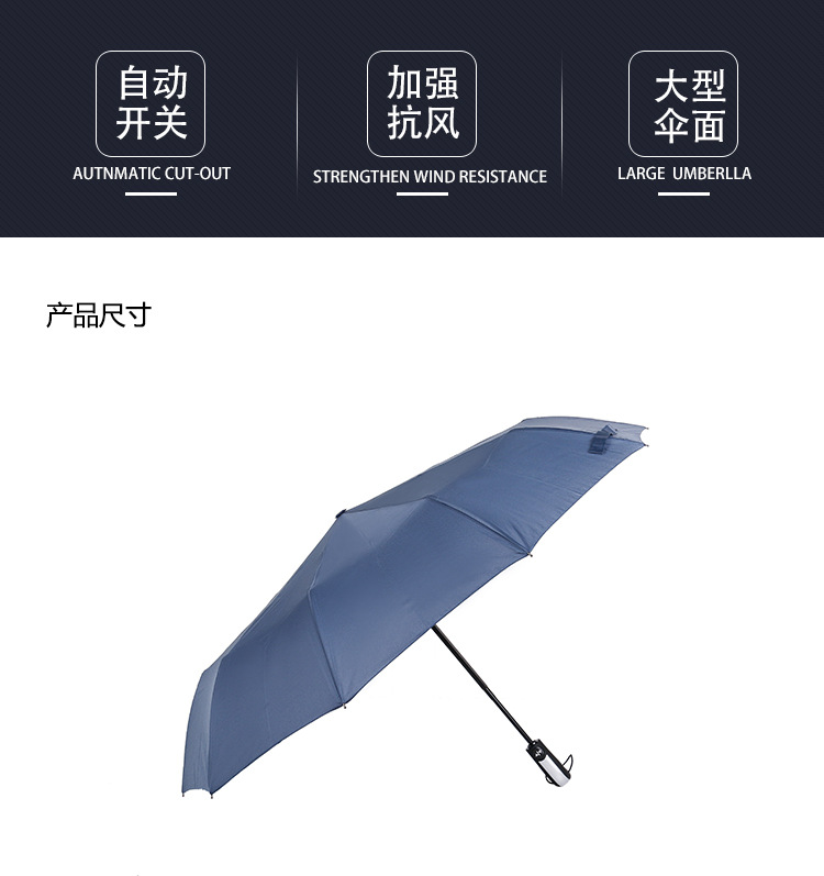 Creative 10-bone fully automatic umbrella advertising gift umbrella, reinforced all-weather business umbrella manufacturer pic 2
