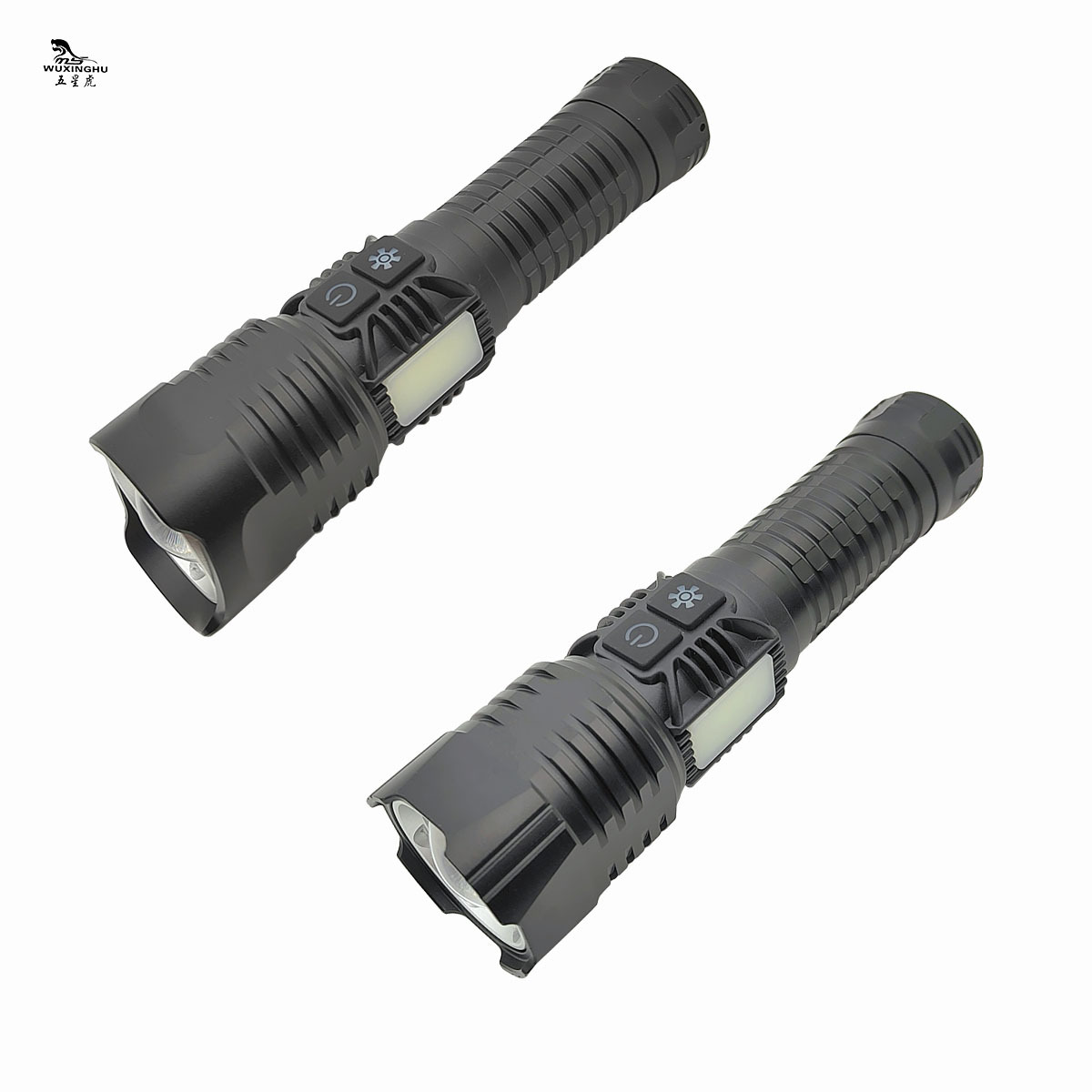 New outdoor long-range white laser rechargeable flashlight with mobile phone charging, focusing, side light and strong light pic 2