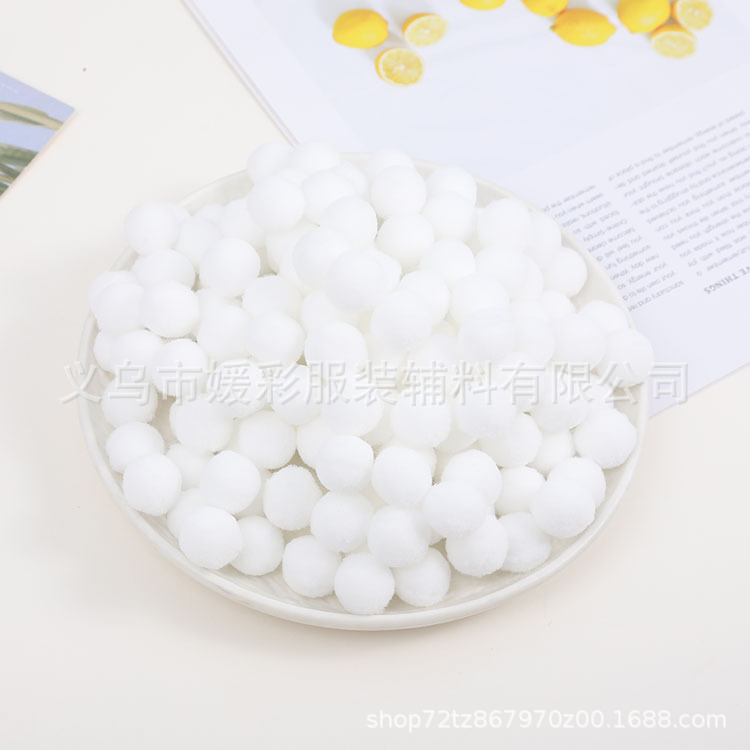 水湖蓝毛球大小涤纶高弹毛绒球diy配件手工玩具服装配饰现货批发详情2