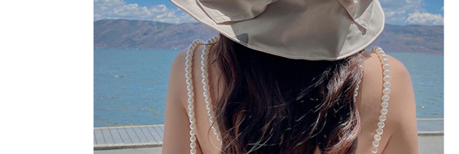 帽子女夏防晒空顶帽大沿韩版太阳帽百搭时尚蝴蝶结遮脸遮阳渔夫帽详情22