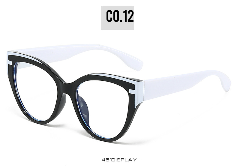 2024 New cross-border color-blocking sunglasses for women with large faces to look slimmer, cat-eye fashionable and versatile sunglasses for sun protection and shading pic 14