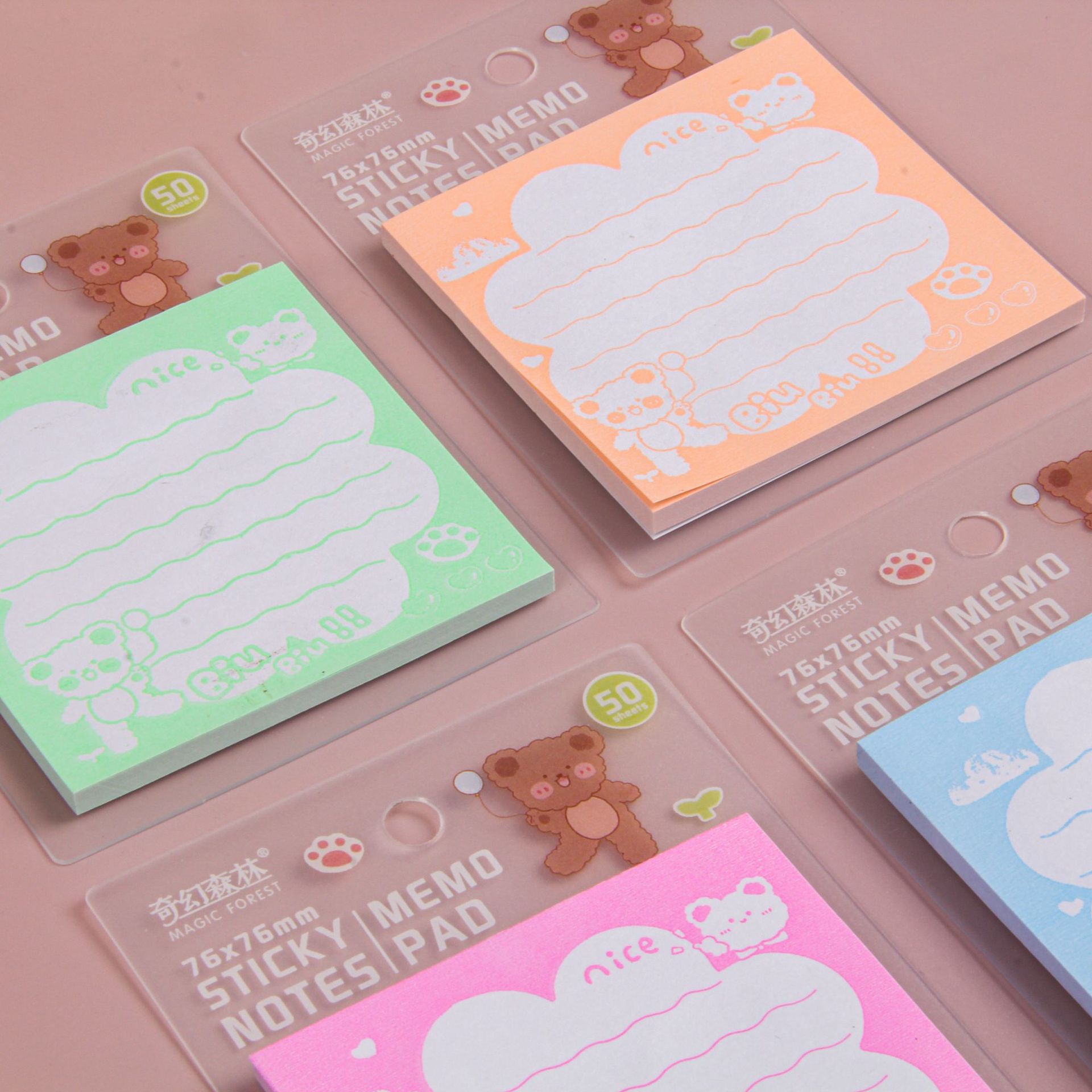 Colorful creative fluorescent sticky notes, advertising sticky notes, cartoon and cute N-time sticky notes, wholesale pic 2