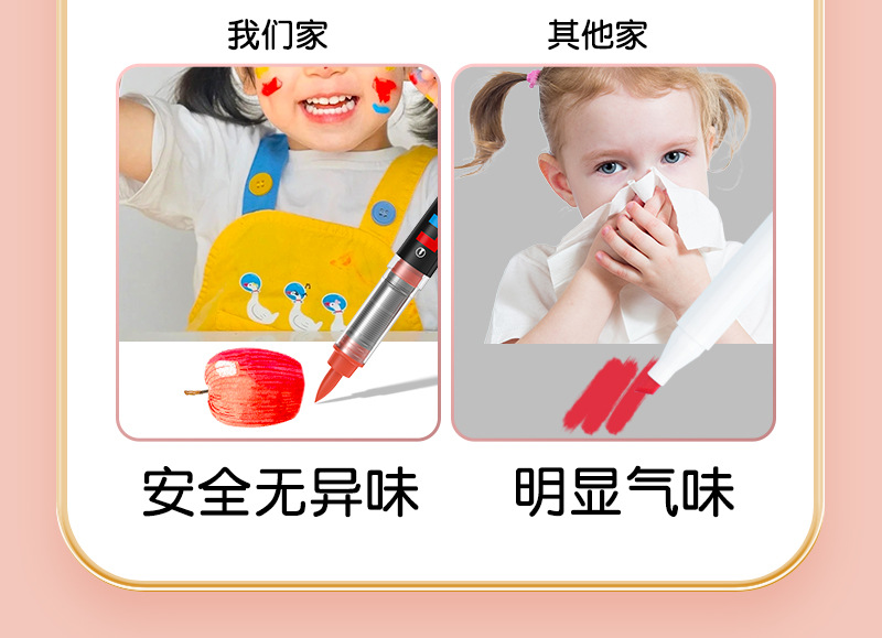 跨境直液式马克笔套装学生美术专用软头绘画笔新款直液丙烯马克笔详情14