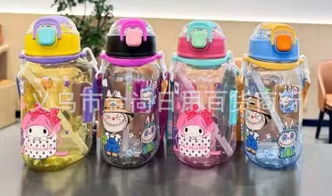 儿童原装吸管批发直饮水杯家用便携式儿童水壶可爱卡通儿童太空杯详情1