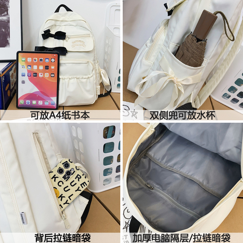 日系ins书包初中高中女生大学生高颜值双肩包蝴蝶结背包2023新款详情7