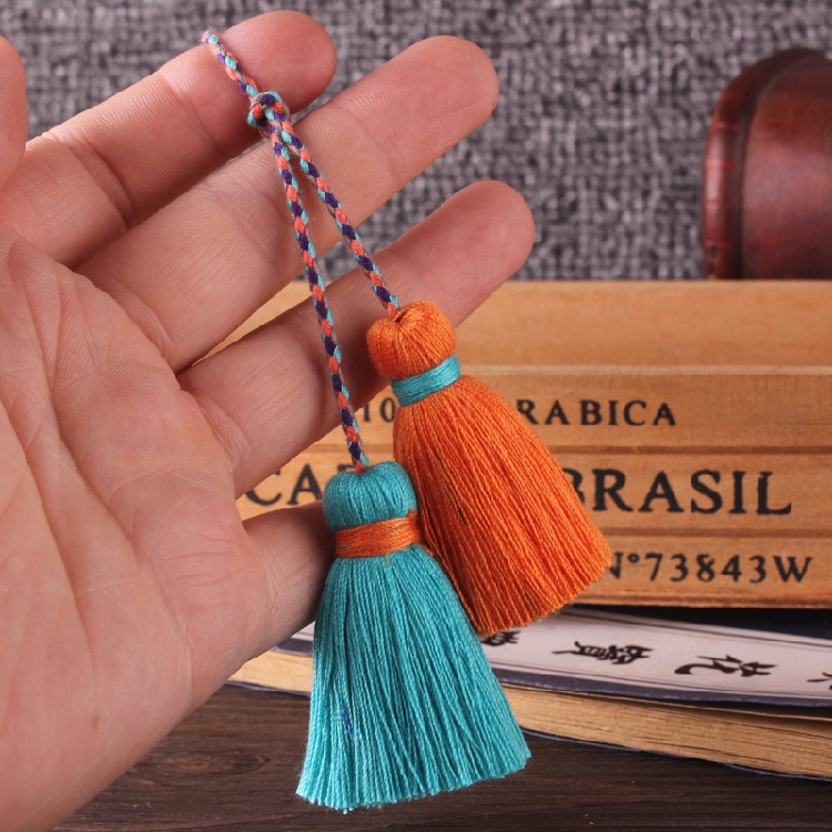 New color-offset double-ended cotton thread tassel handcrafted clothing, cheongsam with lapel button and Chinese-style classical tassel pendant pic 35