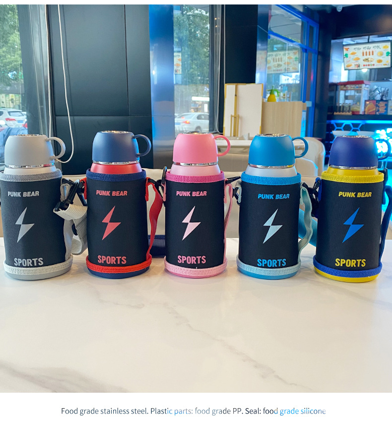 Punk Bear brand large-capacity 316 insulated flasks, 1L large water cups, portable outdoor water bottles, insulated cups wholesale pic 24