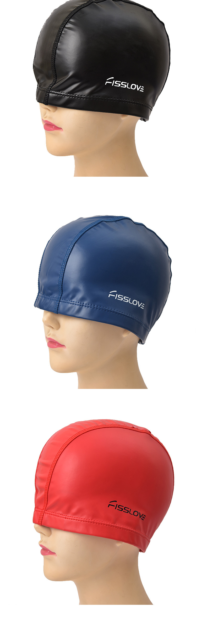 Factory wholesale PU-coated swimming caps, suitable for both men and women, waterproof and anti-slip swimming caps, non-headwear beach swimming caps pic 8
