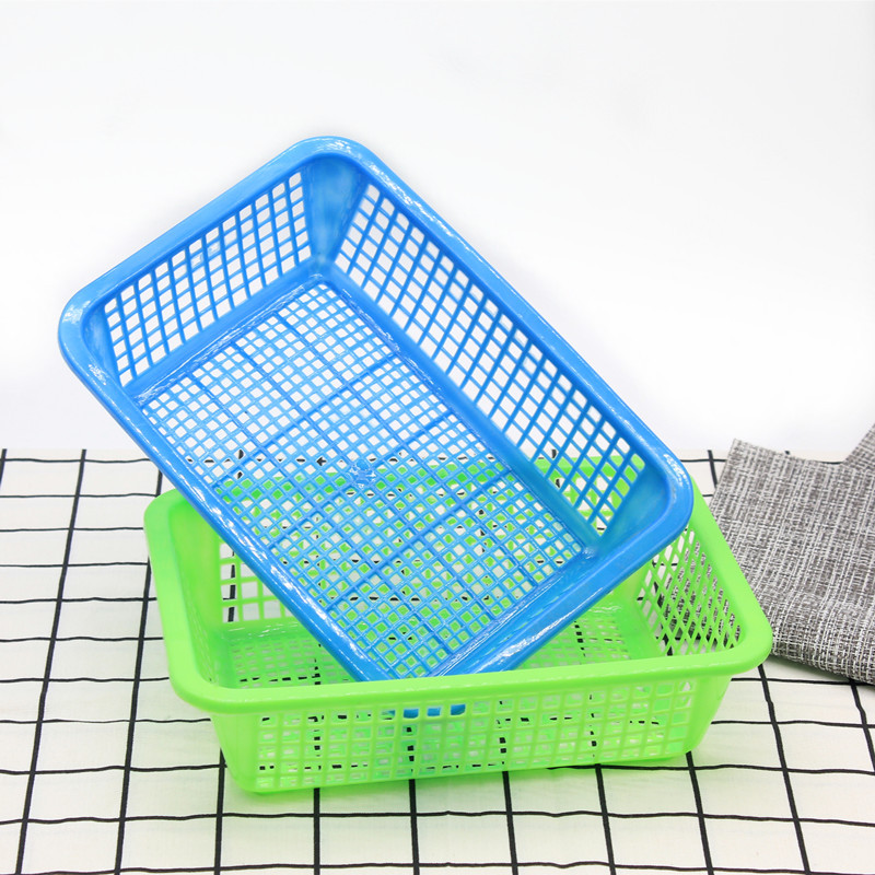 Rectangular plastic rice-washing sieve, vegetable washing and draining basket, rice-washing sieve, rice-washing machine, rice-washing basket, storage blue, one yuan and two yuan store pic 2