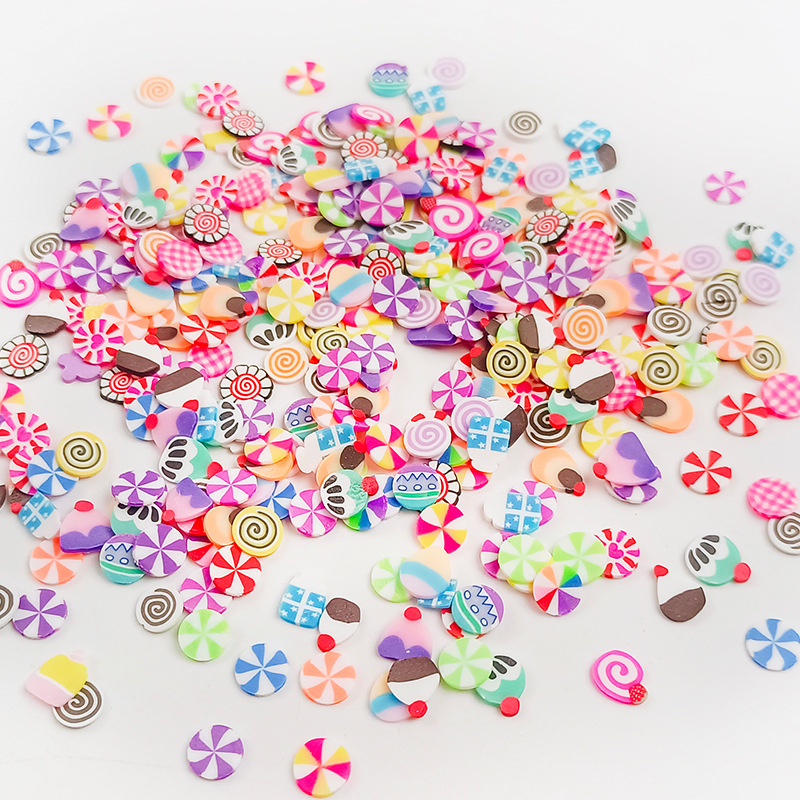 Christmas soft clay nail art slices, 5MM mixed style, 50g small bag, cross-border festival party DIY accessories pic 8