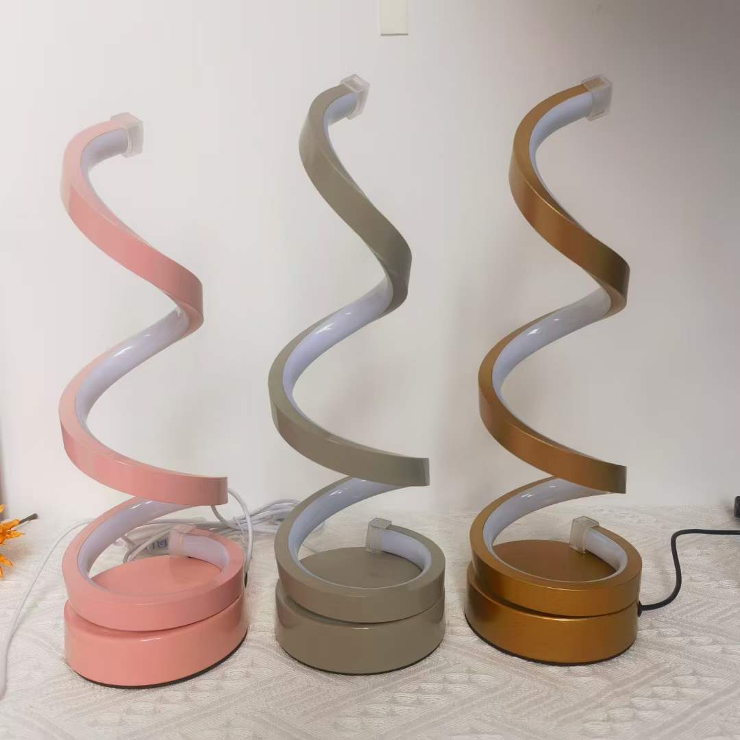 Nordic S-shaped table lamp, bedroom bedside lamp, LED creative strip ambient light, ins style, high appearance level, artistic night light pic 11