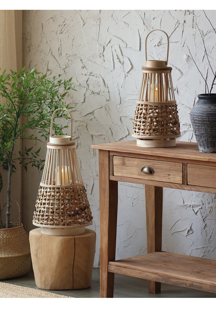 Large quantity discounts are available. Wooden wind lanterns, new Chinese-style candles, candlesticks, high-end lanterns, wabi-sabi style model room pic 16